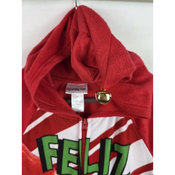 Grumpy Cat Pajama Women's Size Medium Red Ugly Christmas One Piece Sleepwear - Picture 11 of 12